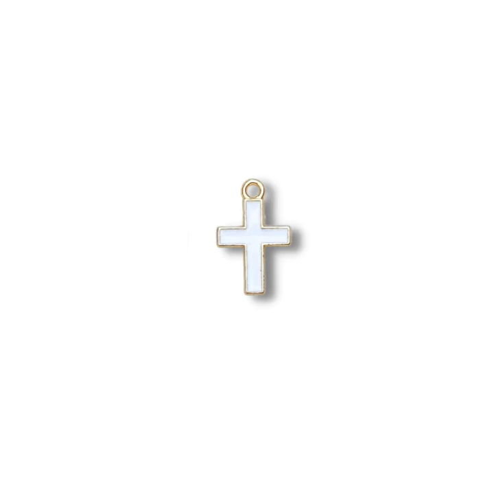 WHITE CROSS CHARM